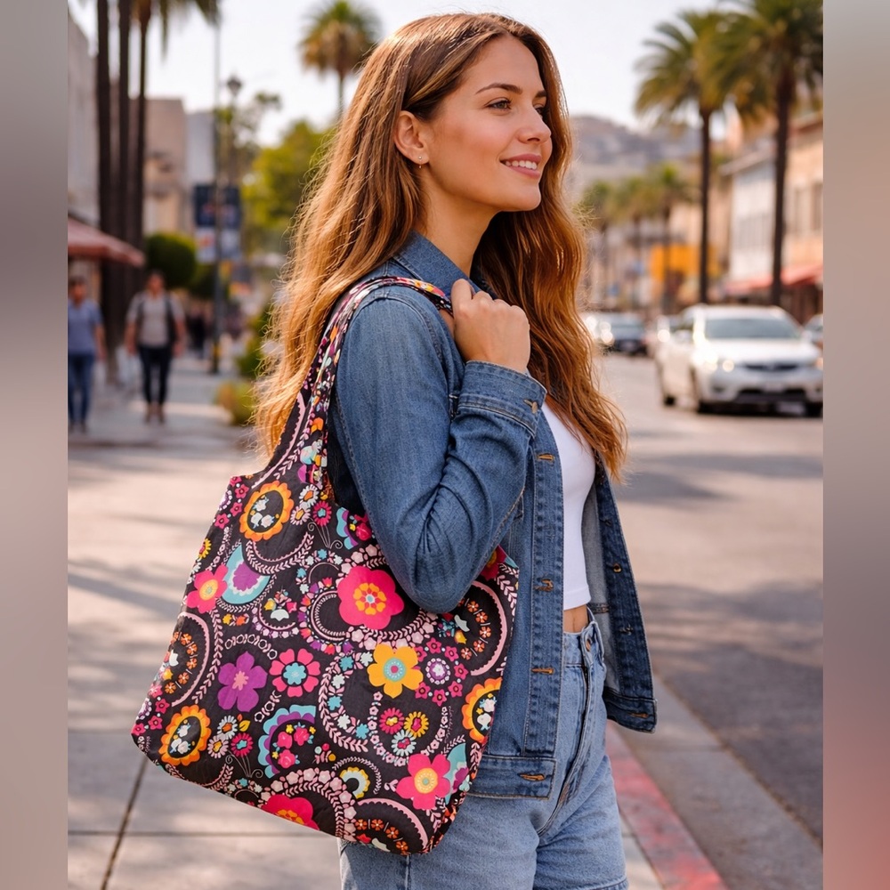 Bright and Happy Packable Travel Tote